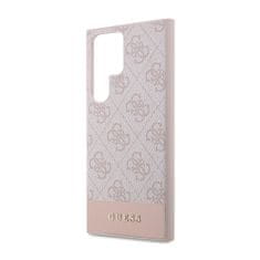 Guess Guess 4G Bottom Stripe Metal Logo Collection - Ohišje za Samsung Galaxy S23 Ultra (roza)