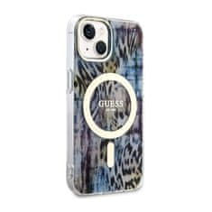 Guess Guess Leopard MagSafe - ohišje za iPhone 14 (modro)