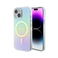 Guess Guess IML Iridescent MagSafe - ohišje za iPhone 15 (turkizno)