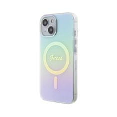 Guess Guess IML Iridescent MagSafe - ohišje za iPhone 15 (turkizno)