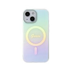 Guess Guess IML Iridescent MagSafe - ohišje za iPhone 15 (turkizno)