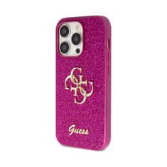 Guess Guess Glitter Script Big 4G - Ohišje za iPhone 15 Pro (vijolično)