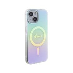 Guess Guess IML Iridescent MagSafe - ohišje za iPhone 15 (turkizno)