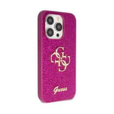 Guess Guess Glitter Script Big 4G - Ohišje za iPhone 15 Pro (vijolično)