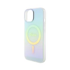 Guess Guess IML Iridescent MagSafe - ohišje za iPhone 15 (turkizno)