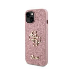 Guess Guess Glitter Script Big 4G - Ohišje za iPhone 15 (roza)