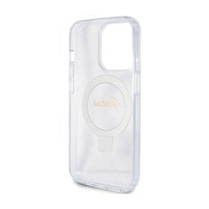 Guess Guess Ring Stand Script Glitter MagSafe - ohišje za iPhone 15 Pro Max (prozorno)