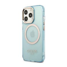 Guess Ohišje Guess Gold Outline Translucent MagSafe - iPhone 13 Pro (modro)