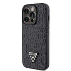 Guess Guess Croco Triangle Metal Logo - Ohišje za iPhone 15 Pro (črno)