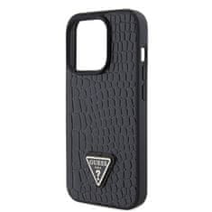 Guess Guess Croco Triangle Metal Logo - Ohišje za iPhone 15 Pro (črno)