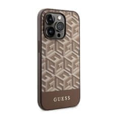 Guess Ohišje Guess GCube Stripes MagSafe - iPhone 14 Pro (rjavo)