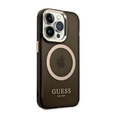 Guess Ohišje Guess Gold Outline Translucent MagSafe - iPhone 14 Pro Max (črno)