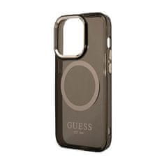 Guess Ohišje Guess Gold Outline Translucent MagSafe - iPhone 14 Pro Max (črno)