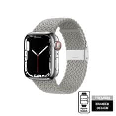 Crong Crong Wave Band - Pleten trak za Apple Watch 42/44/45/49 mm (svetlo siv)