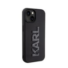 Karl Lagerfeld Karl Lagerfeld 3D gumijast bleščeč logotip - ohišje za iPhone 15 Plus (črno)