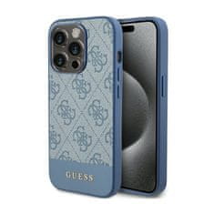 Guess Guess 4G Bottom Stripe Metal Logo Collection - Ohišje za iPhone 15 Pro (modro)