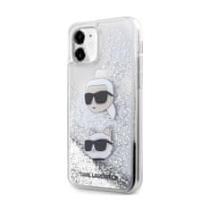 Karl Lagerfeld Karl Lagerfeld Liquid Glitter Karl & Choupette Heads - Etui iPhone 11 (srebrny)