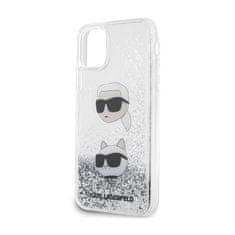 Karl Lagerfeld Karl Lagerfeld Liquid Glitter Karl & Choupette Heads - Etui iPhone 11 (srebrny)