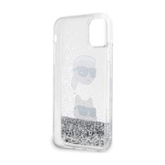 Karl Lagerfeld Karl Lagerfeld Liquid Glitter Karl & Choupette Heads - Etui iPhone 11 (srebrny)