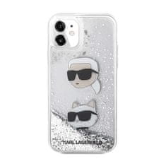 Karl Lagerfeld Karl Lagerfeld Liquid Glitter Karl & Choupette Heads - Etui iPhone 11 (srebrny)