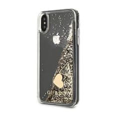 Guess Guess Liquid Glitter Charms - Ohišje za iPhone Xs / X (zlato)