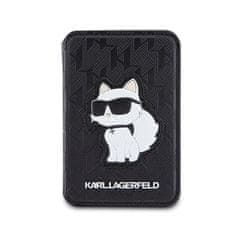 Karl Lagerfeld Karl Lagerfeld Denarnica Cardslot Stand MagSafe Saffiano Monogram Choupette - Magnetna denarnica s stojalom (črna)