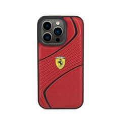 Ferrari Kovinski logotip Ferrari Twist - ohišje za iPhone 15 Pro (rdeče)