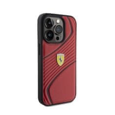 Ferrari Kovinski logotip Ferrari Twist - ohišje za iPhone 15 Pro (rdeče)