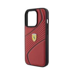 Ferrari Kovinski logotip Ferrari Twist - ohišje za iPhone 15 Pro (rdeče)