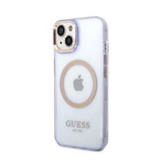 Guess Ohišje Guess Gold Outline Translucent MagSafe - iPhone 14 (vijolično)