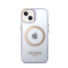 Guess Ohišje Guess Gold Outline Translucent MagSafe - iPhone 14 (vijolično)