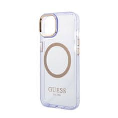 Guess Ohišje Guess Gold Outline Translucent MagSafe - iPhone 14 (vijolično)