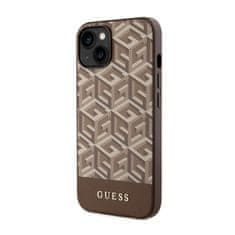 Guess Ohišje Guess GCube Stripes MagSafe za iPhone 14 (rjavo)