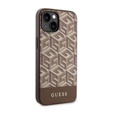 Guess Ohišje Guess GCube Stripes MagSafe za iPhone 14 (rjavo)