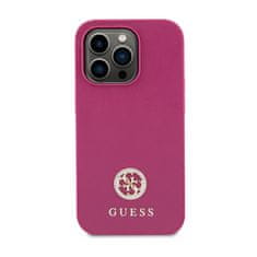 Guess Kovinski logotip Guess 4G Strass - Ohišje za iPhone 15 Pro (roza)