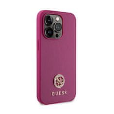 Guess Kovinski logotip Guess 4G Strass - Ohišje za iPhone 15 Pro (roza)