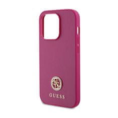 Guess Kovinski logotip Guess 4G Strass - Ohišje za iPhone 15 Pro (roza)