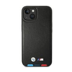 NEW BMW Usnjeno ohišje Hot Stamp Tricolor MagSafe - ohišje za iPhone 14 (črno)