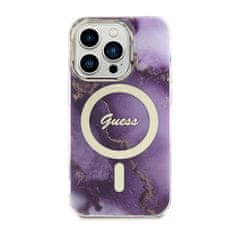 Guess Guess Golden Marble MagSafe - ohišje za iPhone 14 Pro (vijolično)