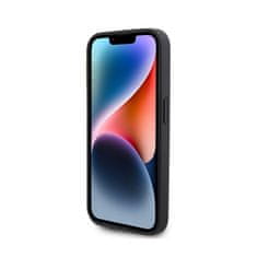 Guess Guess usnje 4G z žigom - Ohišje za iPhone 15 Pro (črno)