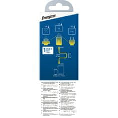 Energizer Energizer Ultimate - Multiplug EU / UK / US GaN USB-C 20W PD omrežni polnilec + kabel USB-C (črn)