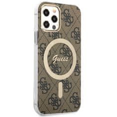 Guess Guess Bundle Pack MagSafe 4G - MagSafe etui za iPhone 12 / iPhone 12 Pro + komplet polnilnika (rjava/zlata)