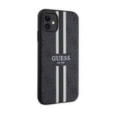 Guess Guess 4G Printed Stripes MagSafe - ohišje za iPhone 11 (črno)