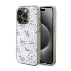 Guess Guess 4G Triangle Metal Logo - Ohišje za iPhone 15 Pro (belo)