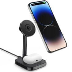 Spigen Spigen PF2100 ArcField - brezžični polnilec 2-v-1 za iPhone in AirPods 7,5 W (črn)