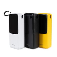 Wekome WEKOME WP-10 Pop Digital Series - Napajalna banka 20000 mAh z vgrajenim kablom USB-C / Lightning / Micro USB / USB-A (črna)