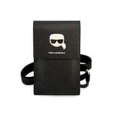 Karl Lagerfeld Karl Lagerfeld Kovinska torbica Karl Head Wallet Phone Bag - torbica za pametne telefone in dodatke (črna)