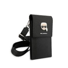 Karl Lagerfeld Karl Lagerfeld Kovinska torbica Karl Head Wallet Phone Bag - torbica za pametne telefone in dodatke (črna)