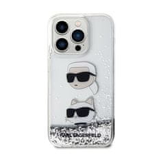 Karl Lagerfeld Karl Lagerfeld Liquid Glitter Karl & Choupette Heads - Etui iPhone 14 Pro (srebrny)