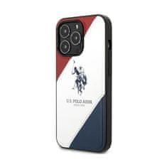 US Polo US Polo Assn Tricolor Embossed - Ohišje za iPhone 14 Pro (belo)